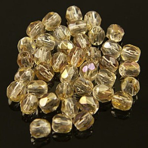 Czeskie koraliki szklane Fire Polish 4mm Twilight Crystal (40szt.)
