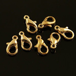 Karabińczyk metalowy 12mm jasne złoto (10szt.)