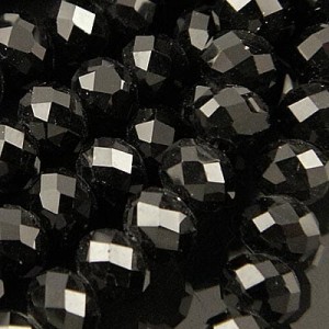 Oponki fasetowane szklane 10x7mm czarne (10szt.)