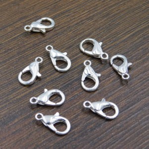 Srebrny karabińczyk metalowy zapięcie do bizuterii 10mm (10szt.)