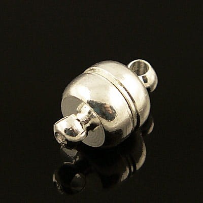 Zapięcie z metalu z magnesem 11.5x7mm srebrne (1szt)