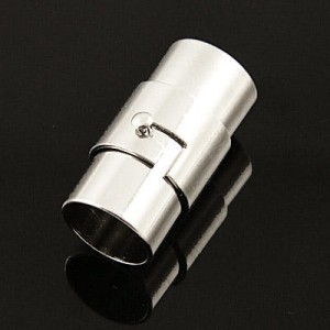 Zapięcie/końcówki magnetyczne z metalu 19x10mm, wew. 8mm srebrne (1szt.)
