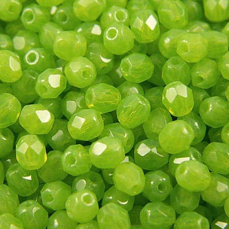 Koraliki Fire Polish ze szkła 4mm Milky Dark Peridot (40szt.)