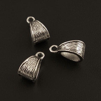 Podwieszka z metalu 14x7.5mm ciemna srebrna (4szt.)