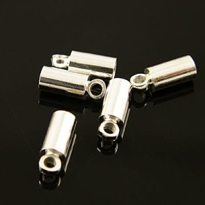Końcówki tulejki do wklejania mosiężne 8x2.5mm wew. 1.9mm srebrne (4 szt.)