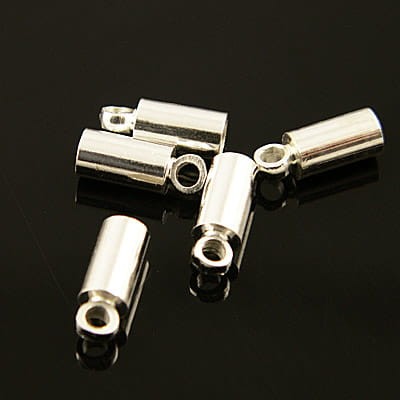 Końcówki do wklejania z metalu 8x 2.5mm wew. 2.1mm srebrne (4szt.)