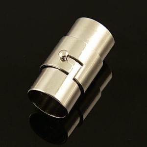 Zapięcie/końcówki magnetyczne z metalu 17x7mm, wewnątrz 6mm ciemne srebrne (1kpl)