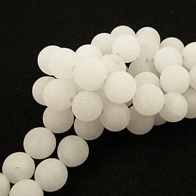 Jadeit biały matowy kulki 10mm (4szt.)
