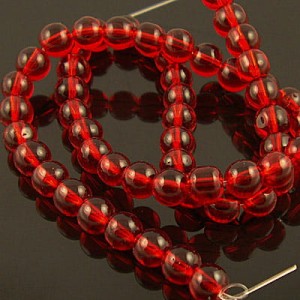 Kulki ze szkła 6mm czerwone przezroczyste (70szt.)