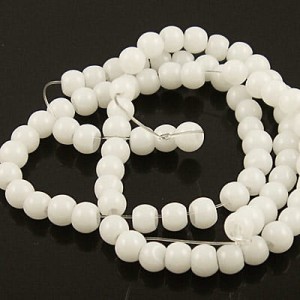 Kulki ze szkła 4mm białe nieprzezroczsyte (95szt.)