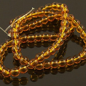 Kulki ze szkła 4mm bursztynowe przezroczyste (75szt.)