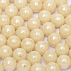 Kulki ze szkła 4mm Chalk White Champagne Luster (40szt.)