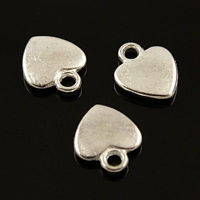 Zawieszka serduszko z metalu 12x10mm srebrne (4szt.)
