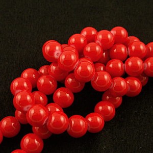 Kulki ze szkła 8mm czerwone nieprzezroczyste (100szt.)