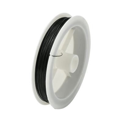 Linka stalowa powlekana nylonem 0.45mm czarna (szpula 50m)