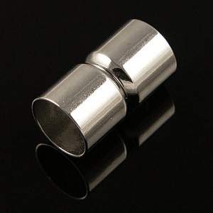 Zapięcie/końcówki magnetyczne z metalu 19x11mm, wewnątrz 9mm ciemne srebrne (1kpl)