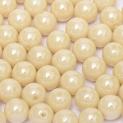 Kulki ze szkła 6mm Chalk White Champagne Luster (20szt.)