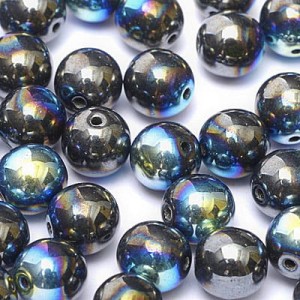 Kulki ze szkła 6mm Hematite AB (20szt.)