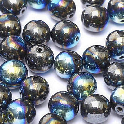 Kulki ze szkła 6mm Hematite AB (20szt.)