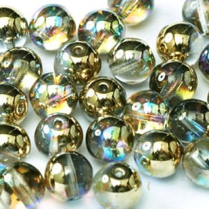 Kulki ze szkła 4mm Crystal Golden Rainbow (40szt.)