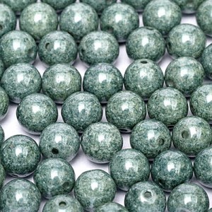 Kulki ze szkła 4mm Chalk White Teal Luster (40szt.)