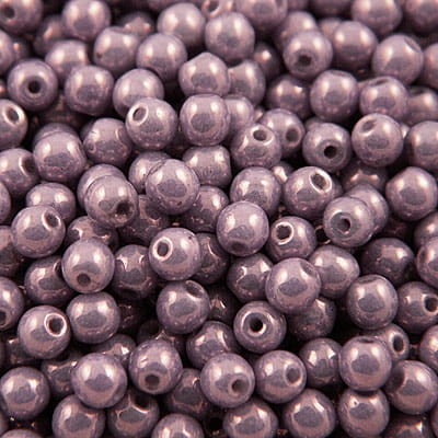 Kulki ze szkła 4mm Chalk White Lila Vega Luster (40szt)