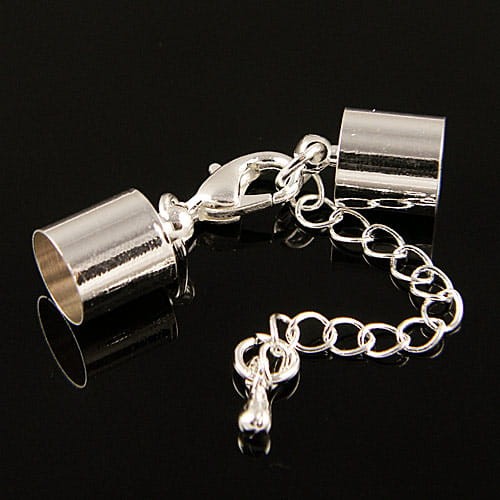 Zestaw-końcówki do wklejania z metalu 12x8mm wew. 7.5mm srebrne (1kpl.)