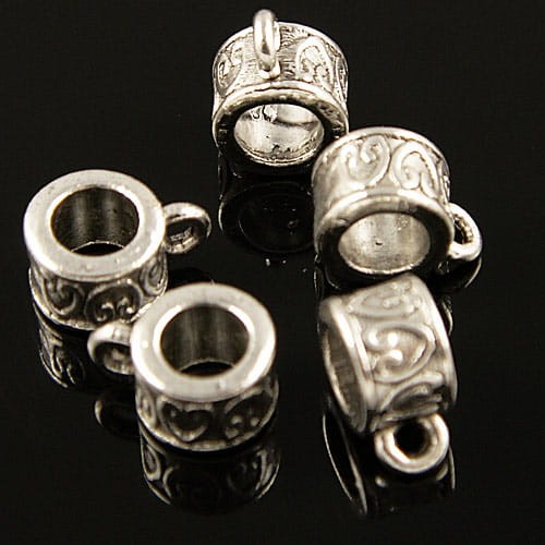 Podwieszka metalowa 11mmx6mm ciemna srebrna (4szt)