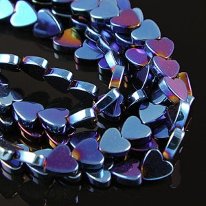 Hematyt serce 6mm ciemne niebieskie (10szt.)