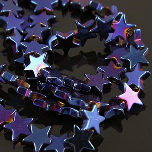 Hematyt gwiazdka 8mm ciemno niebieska (10szt.)