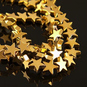 Hematyt gwiazdki 8mm ciemne złote (10szt.)