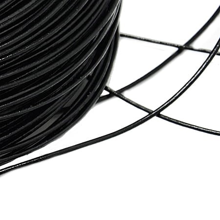 Rzemień okrągły ze skóry naturalnej 3mm czarny (1m)