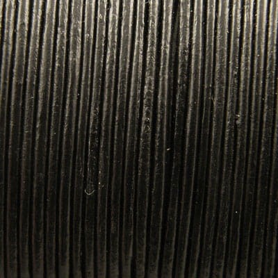 Rzemień okrągły ze skóry naturalnej 1mm czarny (1m)