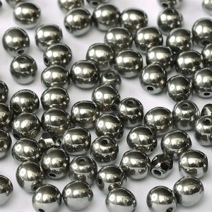 Czeskie koraliki szklane kulki 4mm Crystal Full Chrome (40szt.)