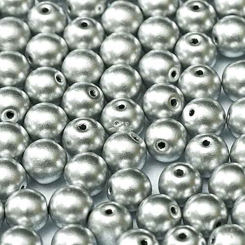 Kulki ze szkła 4mm Aluminium Silver (40szt.)