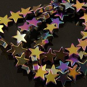 Hematyt gwiazdki 8mm tęczowe (10szt.)