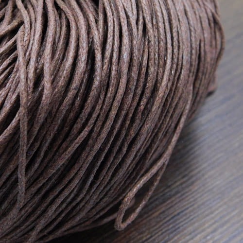 Sznurek bawełniany woskowany 1mm ciemny brąz (5m)