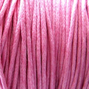 Sznurek bawełniany woskowany 1mm mocny różowy (5m)