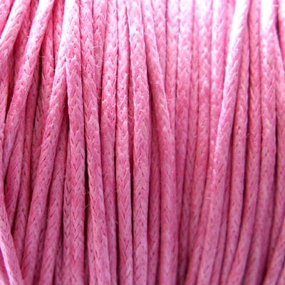 Sznurek bawełniany woskowany 1mm mocny różowy (5m)