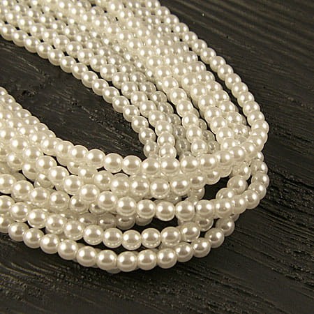 Czeskie perły ze szkła 3mm White (150szt.)