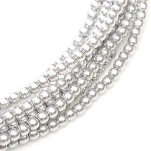 Czeskie perły ze szkła 3mm Platinum (150szt.)