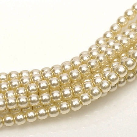 Czeskie perły ze szkła 3mm Cream (150szt.)
