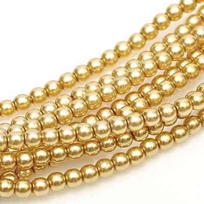 Czeskie perły ze szkła 3mm Light Gold (150szt.)