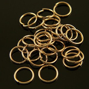 Ogniwko montażowe otwarte metalowe 8mm jasne złoto (100szt.)