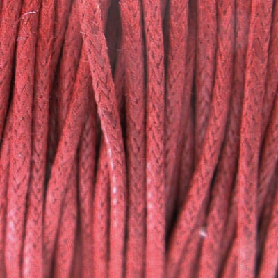 Sznurek bawełniany woskowany 1mm czerwony (5m)
