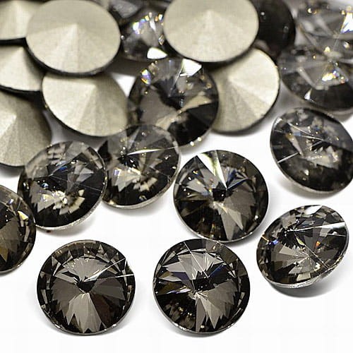 Kaboszon koło szlifowane ze szkła 12mmx6mm szare (2szt)