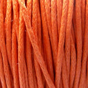 Sznurek bawełniany woskowany 1mm pomarańczowy (5m)