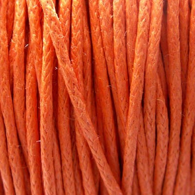 Sznurek bawełniany woskowany 1mm pomarańczowy (5m)