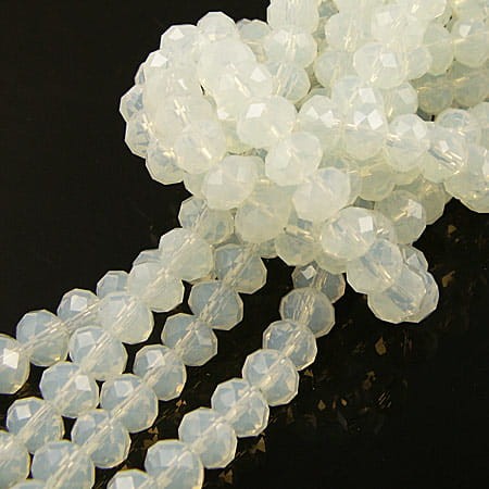 Oponki fasetowane ze szkła 8x6mm opalowe (20szt.)