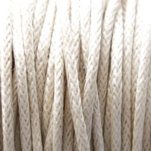 Sznurek bawełniany woskowany do biżuterii 1mm kremowy (5m)
